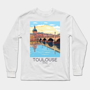 A Pop Art Travel Print of Toulouse - France Long Sleeve T-Shirt